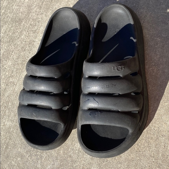 UGG Rubber Black Slide Sandals - Picture 4 of 4